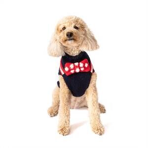 NEW CHILLY DOGS bow tie dog sweater in blue/red/white